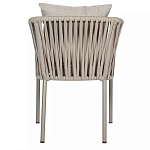 Стул серо-бежевый с декоративным плетением на спинке и подлокотниках Chair Weave варинант исполнения - 4 | Loft Concept в Волгограде