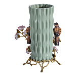 Ваза с птицами и цветами из фарфора с бронзовыми элементами Garden of Eden варинант исполнения - 2 | Loft Concept в Волгограде