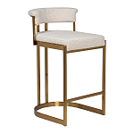 Стул барный букле бежевый с каркасом цвета матовое золото Tactility варинант исполнения - 2 | Loft Concept в Волгограде