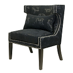 Полукресло с мягкой обивкой из жаккарда на 4-х ножках из массива березы Baroque Armchair black варинант исполнения - 3 | Loft Concept в Волгограде