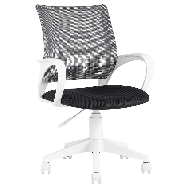Офисное кресло с основанием из белого пластика Desk chairs Black Черный Белый Офисное кресло с основанием из белого пластика Desk chairs Black Черный Белый в Волгограде | Loft Concept