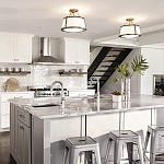 Потолочный светильник со светлым текстильным абажуром Hinkley варинант исполнения - 6 | Loft Concept в Волгограде