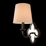 Бра с белым текстильным абажуром и декоративным основанием в виде четырехлистника с зеркальной вставкой Vitorino варинант исполнения - 2 | Loft Concept в Волгограде