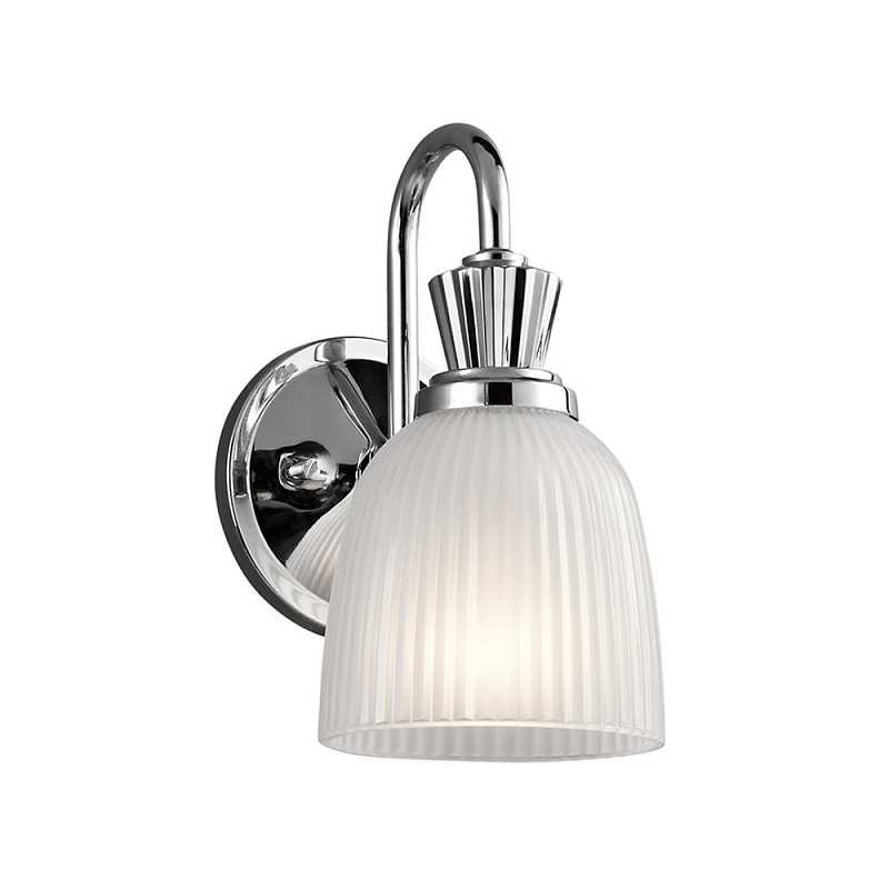 Бра с матовым ребристым плафоном в форме колокола Kichler Хром Белый в Волгограде | Loft Concept 