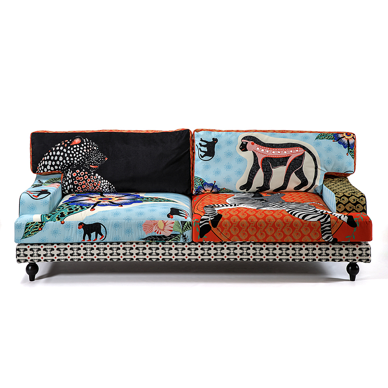 Диван с цветным принтом Qalakabusha Sofa Мульти в Волгограде | Loft Concept 