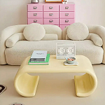 Дизайнерский журнальный стол жёлтый округлой формы Bonyn варинант исполнения - 2 | Loft Concept в Волгограде