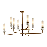 Люстра на штанге с 8-ю цилиндрическими матовыми плафонами и шарами из камня Orb Essence варинант исполнения - 1 | Loft Concept в Волгограде