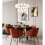 Многоярусная кольцевая люстра с плафонами шары Rings Suspension Light Chandelier варинант исполнения - 3 | Loft Concept в Волгограде