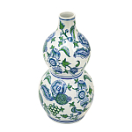 Ваза фигурная с сине-зелеными узорами распустившихся цветов Blossoming Spring варинант исполнения - 2 | Loft Concept в Волгограде