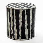 Приставной круглый столик с инкрустацией Black and White Geometry Stool варинант исполнения - 1 | Loft Concept в Волгограде