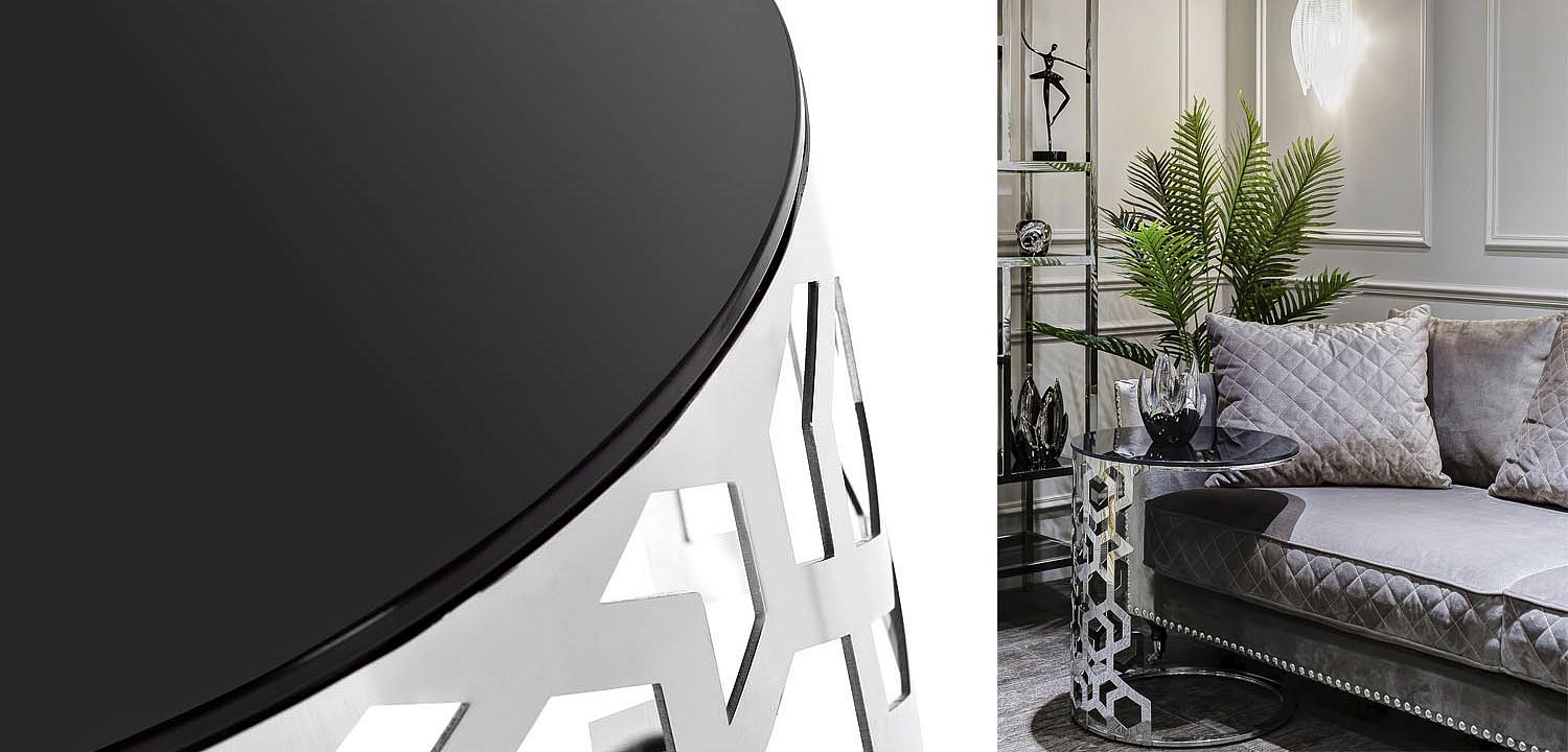 Приставной стол Yen Geometry Side Table silver 60 Приставной стол Yen Geometry Side Table silver 60 - Loft-Concept в Волгограде
