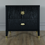 Тумба прикроватная с двумя ящиками Elsa Dreams Black варинант исполнения - 4 | Loft Concept в Волгограде