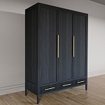 Большой Шкаф Primo Черный дуб с 3 дверьми и 3 выдвижными ящиками варинант исполнения - 4 | Loft Concept в Волгограде