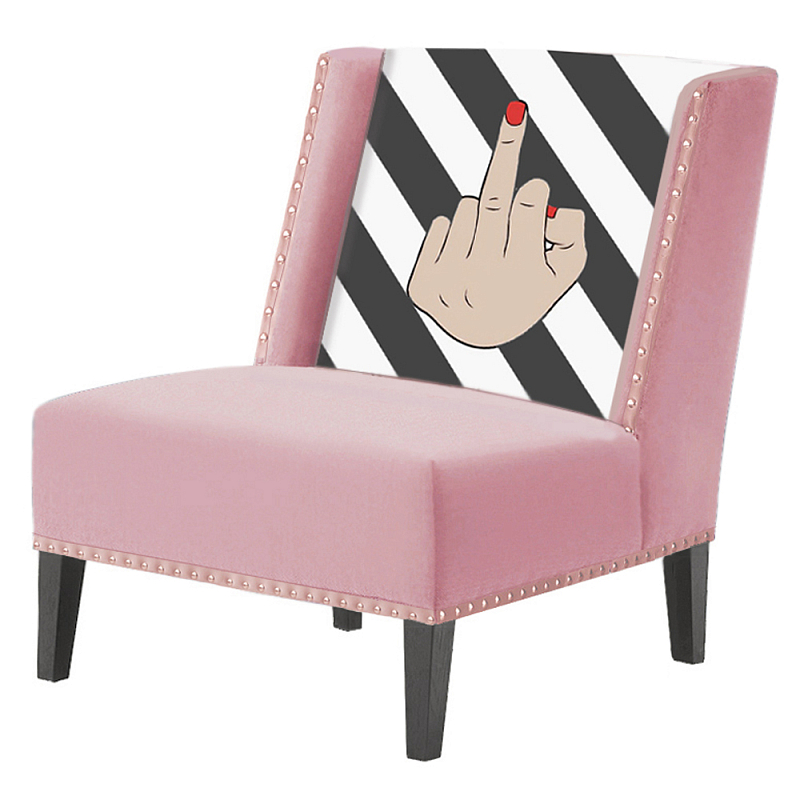 FUN Armchair "fuck off" pink Дизайнерское кресло с цветным принтом Розовый пастельный FUN Armchair "fuck off" pink Дизайнерское кресло с цветным принтом Розовый пастельный в Волгограде | Loft Concept