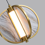 Подвесной светильник с круглым плафоном из искусственного алебастра в бронзовой оправе Marbella варинант исполнения - 5 | Loft Concept в Волгограде