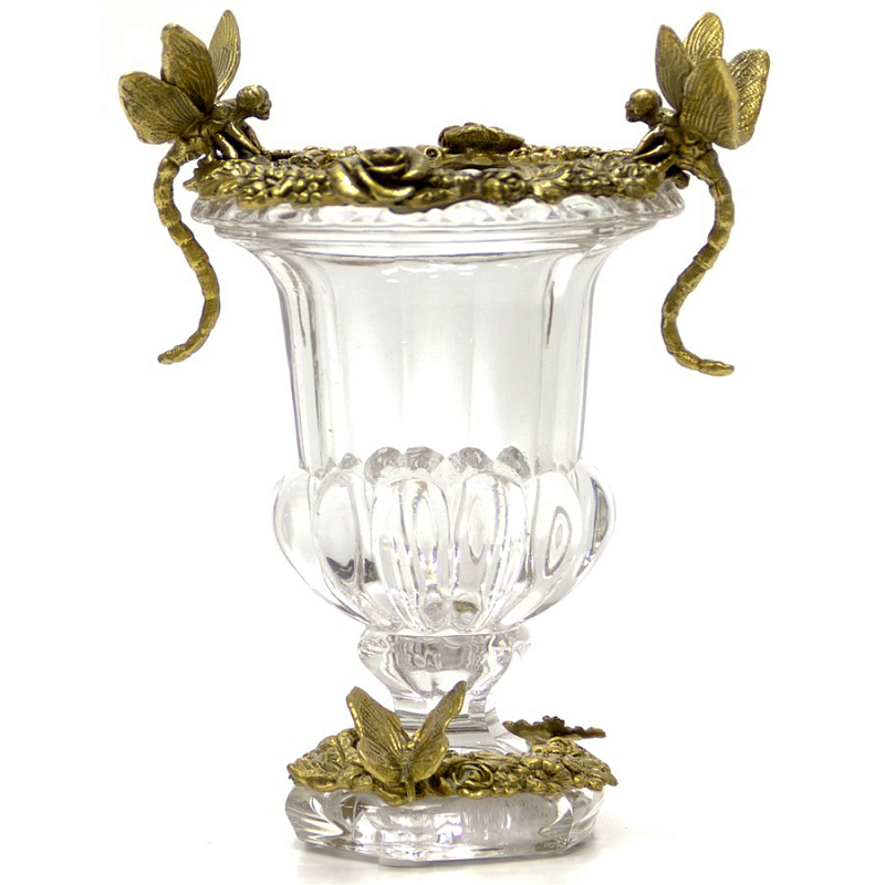 Ваза Transparent Vase with Bronze Dragonflies and Butterfly Прозрачный (Transparent) Бронза Ваза Transparent Vase with Bronze Dragonflies and Butterfly Прозрачный (Transparent) Бронза в Волгограде | Loft Concept