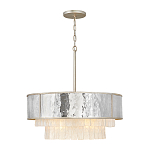 Люстра круглая с подвесками из текстурированного стекла молочного цвета Hinkley варинант исполнения - 2 | Loft Concept в Волгограде