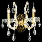 Бра с двумя лампами и крупными хрустальными подвесками на золотом основании Crystal lamps варинант исполнения - 2 | Loft Concept в Волгограде