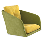 Стул с мягкой обивкой из велюра и подъемно-поворотным механизмом на колесиках Mason Green and Yellow варинант исполнения - 2 | Loft Concept в Волгограде