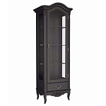 Витрина черная однодверная из массива бука с 4-мя полками и ящиком Black Provence варинант исполнения - 2 | Loft Concept в Волгограде