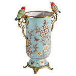 Ваза с двумя птичками из фарфора с бронзовыми элементами Garden of Eden варинант исполнения - 2 | Loft Concept в Волгограде