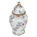 Ваза с нежным цветочным узором в пастельных тонах и крышкой с золотым акцентом Chinoiserie Ceramics варинант исполнения - 1 | Loft Concept в Волгограде