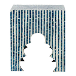 Приставной столик с инкрустацией раковинами устриц Bone Inlay варинант исполнения - 5 | Loft Concept в Волгограде