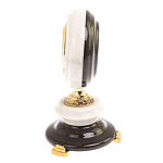 Часы настольные бронзовые из натуральных камней Мрамор и Змеевик Stone Clock варинант исполнения - 3 | Loft Concept в Волгограде