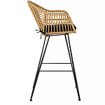 Стул барный с ротанговым плетением Half Bar Chair with Wicker с подлокотниками варинант исполнения - 3 | Loft Concept в Волгограде