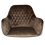 Стул с мягкой коричневой обивкой из велюра и подъемно-поворотным механизмом на черных колесиках Harper Brown варинант исполнения - 2 | Loft Concept в Волгограде