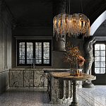 Люстра круглая подвесная с металлическими дугами и длинными цепочками 80 см Atlantis Chain варинант исполнения - 9 | Loft Concept в Волгограде