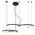 Люстра подвесная светодиодная с 4-мя кольцами черный металл Ring Horizontal варинант исполнения - 2 | Loft Concept в Волгограде