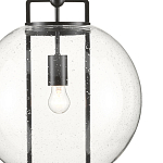 Подвесной светильник в форме шара из прозрачного стекла на линейном черном каркасе  Glass Ball with Seeds варинант исполнения - 1 | Loft Concept в Волгограде