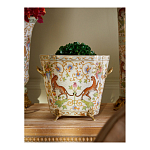 Кашпо с растительным и животным орнаментом на бронзовых ножках Turquoise Blooming Garden варинант исполнения - 4 | Loft Concept в Волгограде