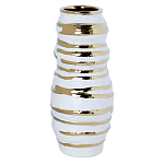 Ваза белая с рельефной поверхностью и золотыми полосами Vase Beehive варинант исполнения - 2 | Loft Concept в Волгограде