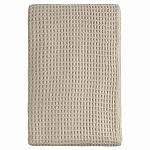 Плед из шерсти бежевого цвета с бахромой Waffle Comfort варинант исполнения - 1 | Loft Concept в Волгограде