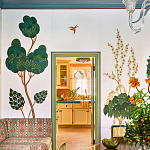 Обои с вышивкой ручной работы Mughal Trees Original colourway on linen варинант исполнения - 7 | Loft Concept в Волгограде