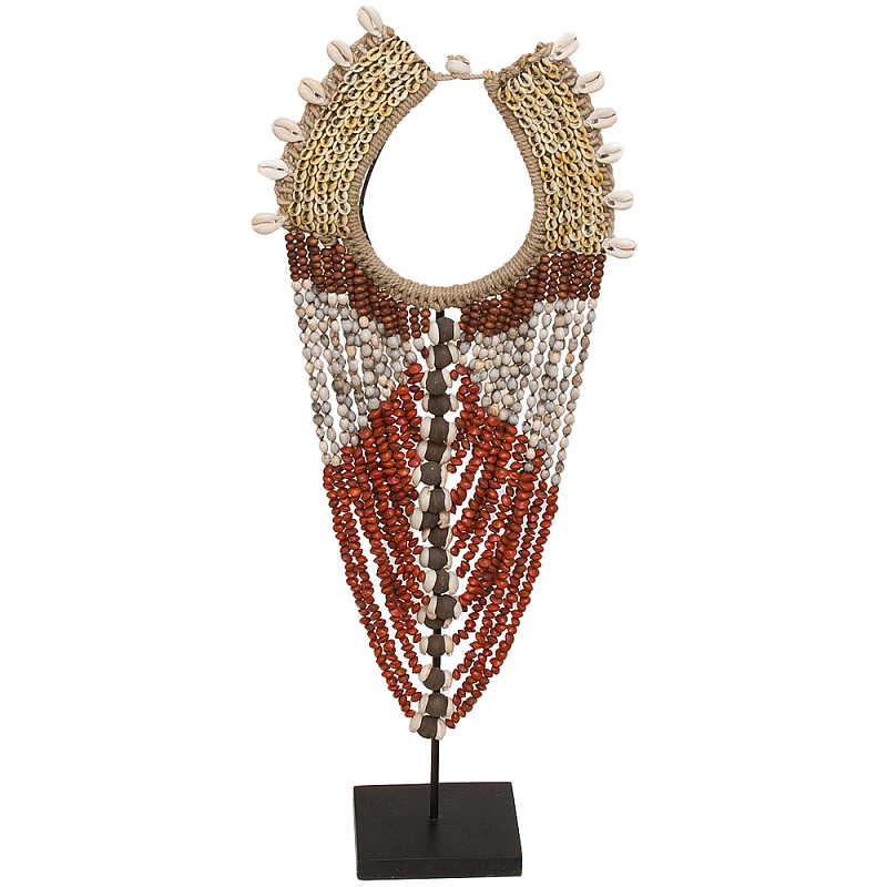 Этническое длинное ожерелье из бус и ракушек Aboriginal Long Necklace Red Beige Бежевый Красный Коричневый Этническое длинное ожерелье из бус и ракушек Aboriginal Long Necklace Red Beige Бежевый Красный Коричневый в Волгограде | Loft Concept