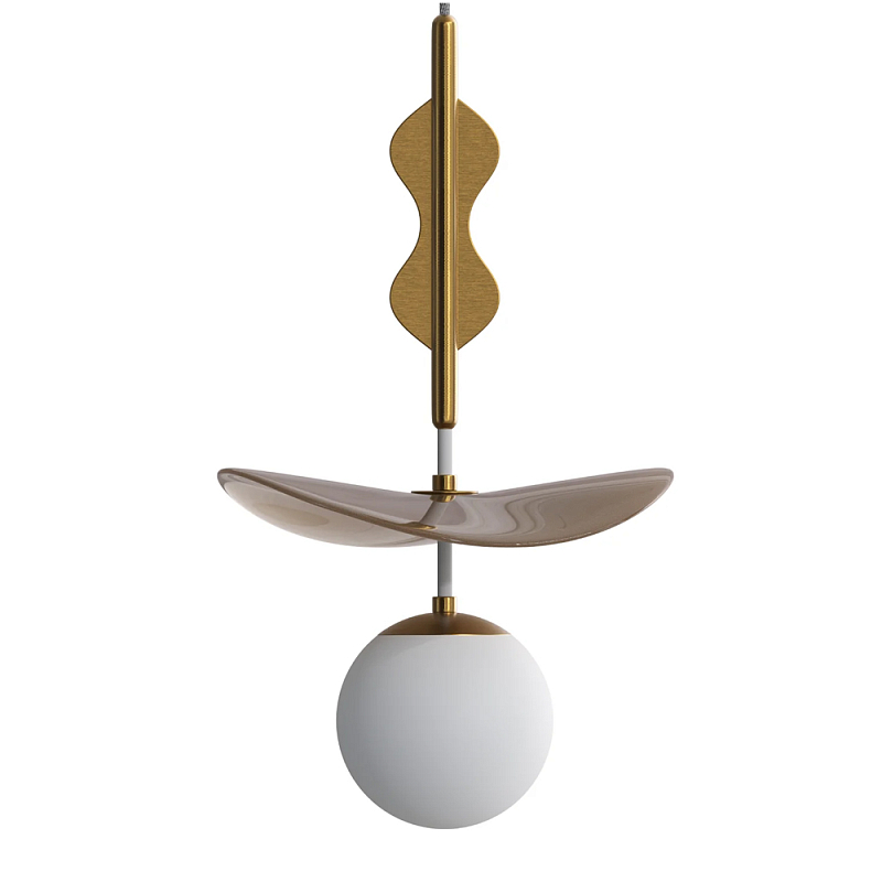 Подвес Bloomy 2 Бежевый Белый Латунь в Волгограде | Loft Concept 