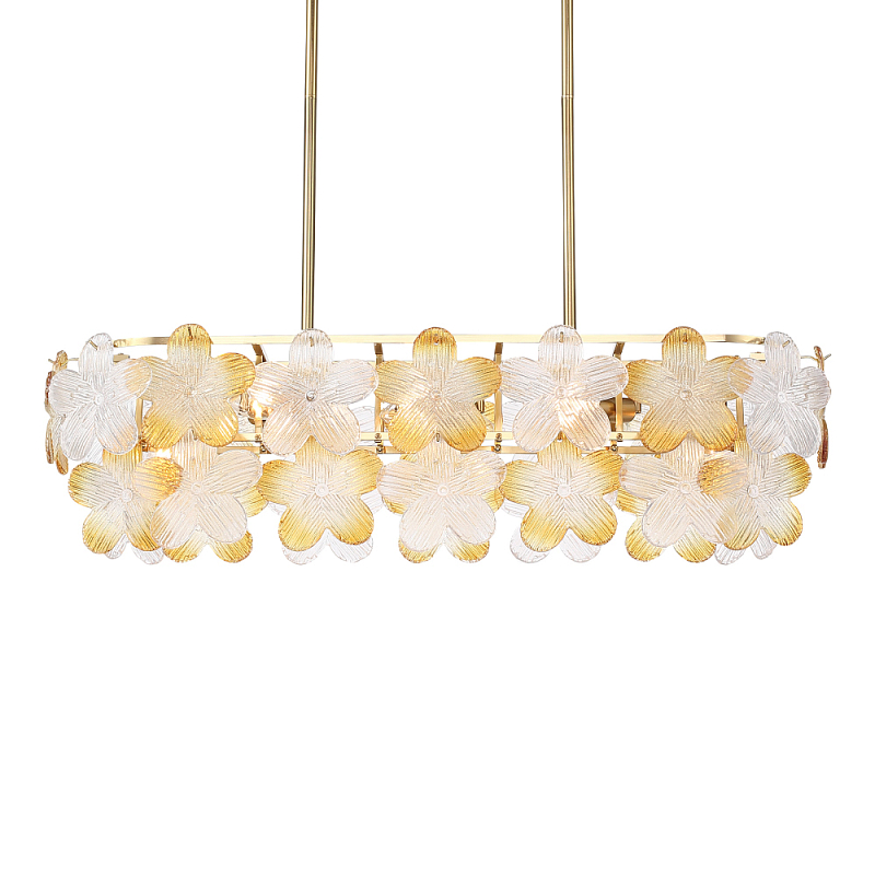 Люстра овальная с цветочными мотивами Light Floral Glow Прозрачный Янтарный Золотой в Волгограде | Loft Concept 