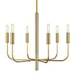 Люстра с 6-ю лампами на тонких изогнутых рожках в современном стиле Feiss варинант исполнения - 1 | Loft Concept в Волгограде