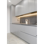 Прямой серый кухонный гарнитур с фрезерованным фасадом Idelle Kitchen Set варинант исполнения - 2 | Loft Concept в Волгограде