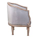 Кресло низкое с мягкой обивкой из велюра на 4-х деревянных ножках Emile Armchair grey варинант исполнения - 2 | Loft Concept в Волгограде