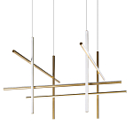 Люстра с 8-ю пересекающимися цилиндрическими плафонами на тонких тросах Trumpet tube варинант исполнения - 1 | Loft Concept в Волгограде