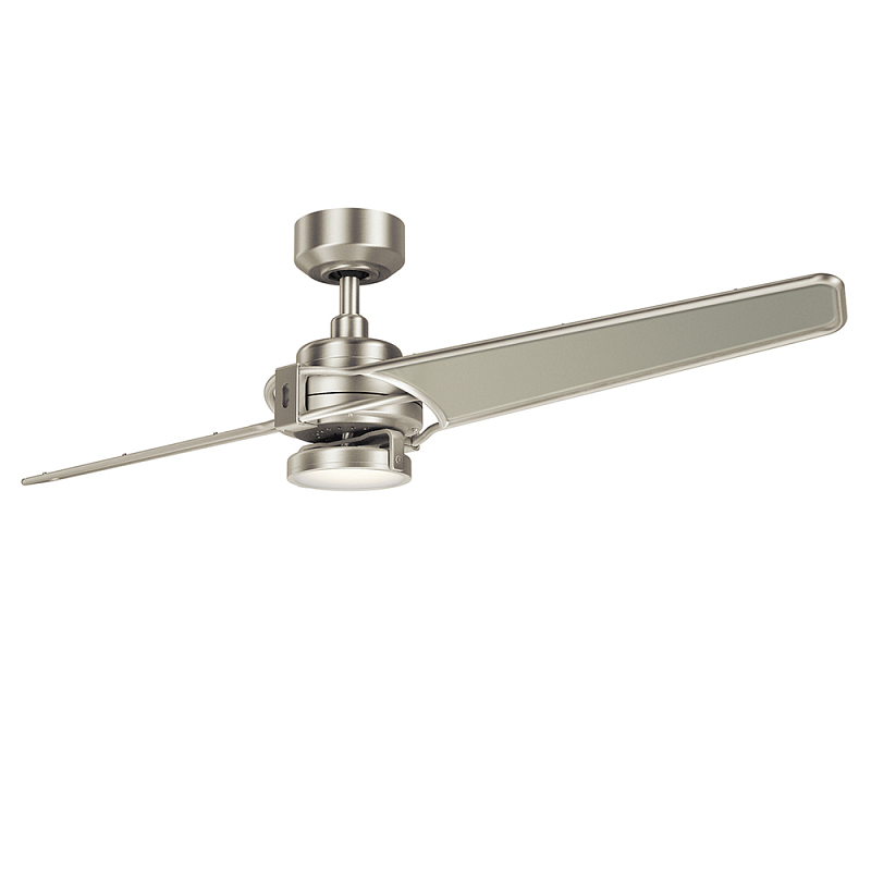 Потолочный светильник вентилятор с двумя широкими лопастями Kichler Серый в Волгограде | Loft Concept 