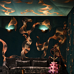 Обои с вышивкой ручной работы Plume Original colourway on velvet варинант исполнения - 2 | Loft Concept в Волгограде