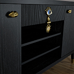 Комод-буфет Elsa Dreams Black с открытыми полками   варинант исполнения - 4 | Loft Concept в Волгограде