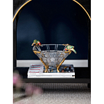 Чаша из прозрачного стекла на бронзовых ножках с фигурками попугаев Eden Garden варинант исполнения - 2 | Loft Concept в Волгограде