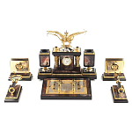 Настольный письменный набор из яшмы и долерита с декором Двуглавый орел Manager Organizer варинант исполнения - 1 | Loft Concept в Волгограде