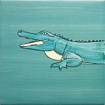 Плитка с узором Крокодил байдарочник варинант исполнения - 3 | Loft Concept в Волгограде